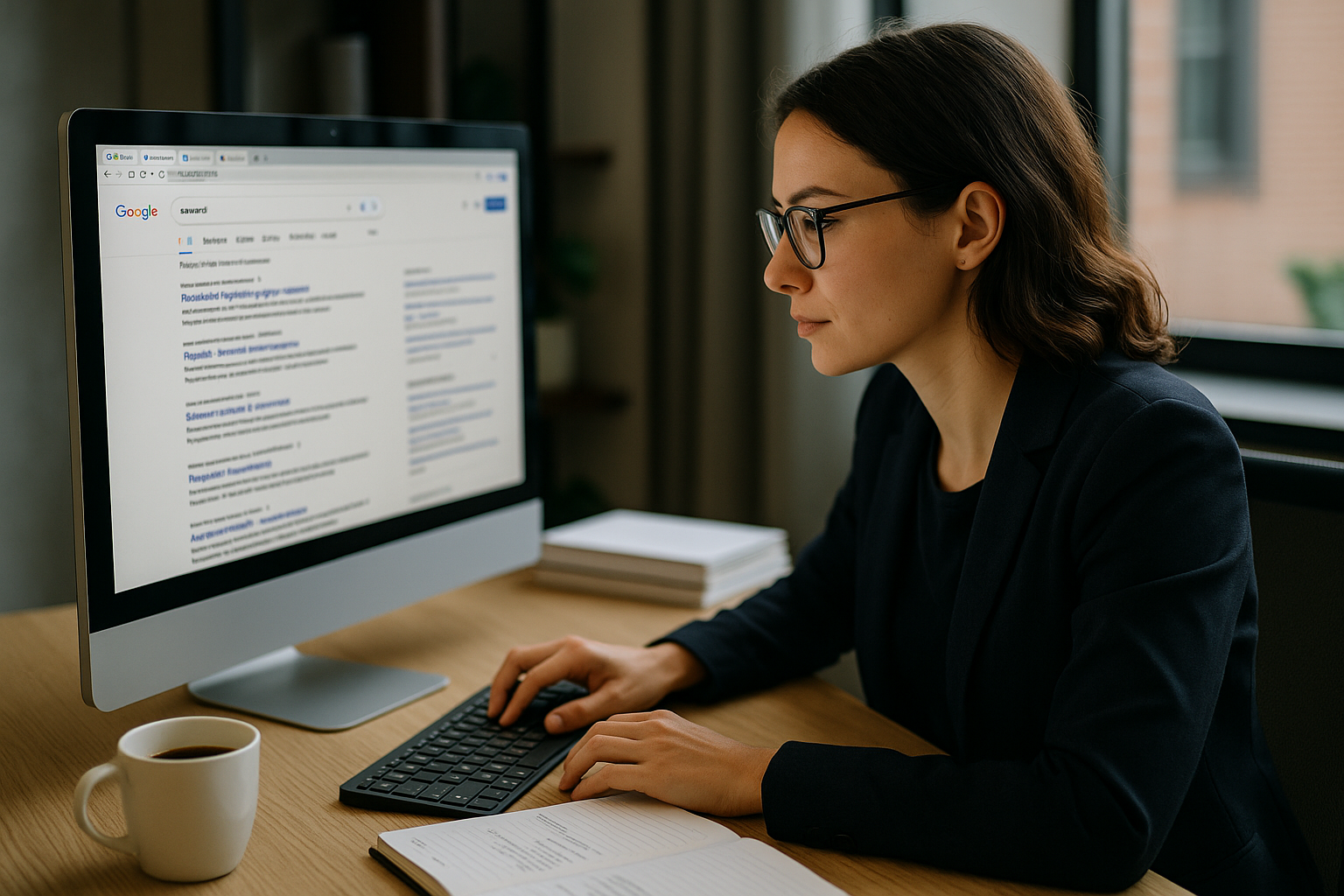 Image réprésentant une personne faisant des recherches sur son ordinateur