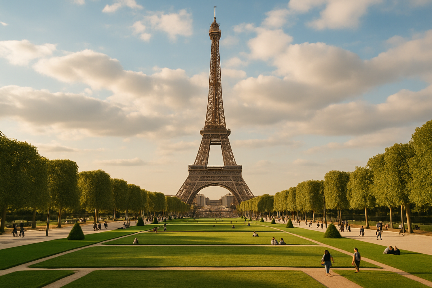 la tour Eiffel et le champ de Mars