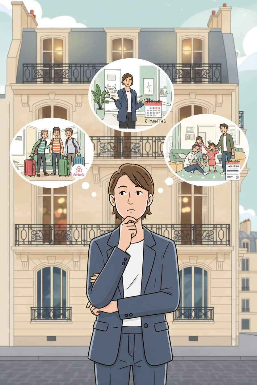 une personne qui ne sais pas choisir quelle logement il fait de sa maison, 